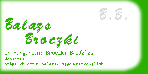 balazs broczki business card